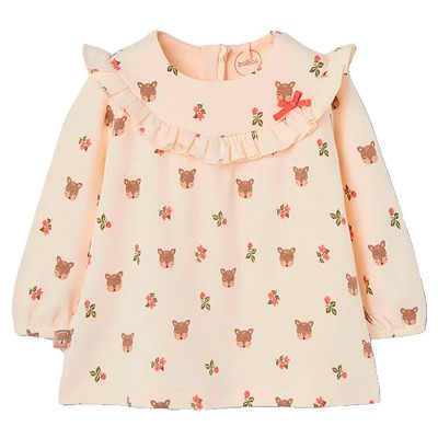 рокля,дамски,поли,и,рокли,boboli,124041,long,sleeve,dress,beige,(print)