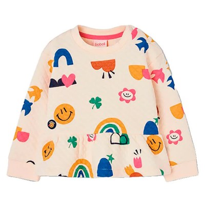 блуза,детски,блузи,boboli,304085,sweatshirt,beige,(print)