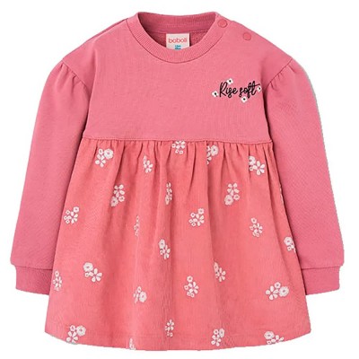 рокля,дамски,поли,и,рокли,boboli,344034,long,sleeve,dress,pink,(rosewood)