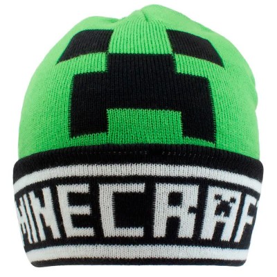шапка,всички,шапки,heroes,inc,minecraft,creeper,face,beanie,green,(green,black)