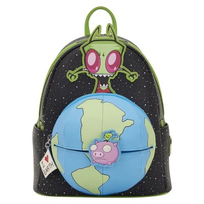 раница,раници,loungefly,invader,zim,glow,backpack,black,(green,black,purple)