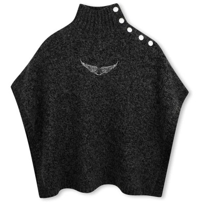 хавлии,zadig,&,voltaire,x60835,poncho,black,(heather,gray)