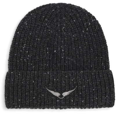 юношеска,шапка,всички,шапки,zadig,&,voltaire,x60874,junior,beanie,black,(heather,gray)