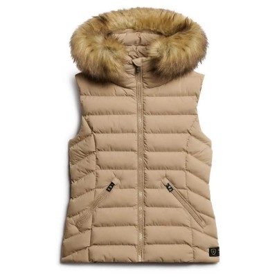 елек,дамски,жилетки,superdry,fuji,faux,fur,vest,refurbished,beige,(winter,taupe)