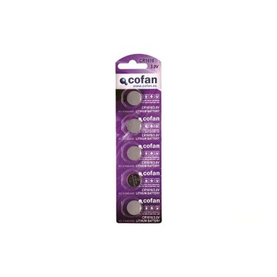 батерии,cofan,cr1616,3v,button,battery,100,units,clear,(silver)