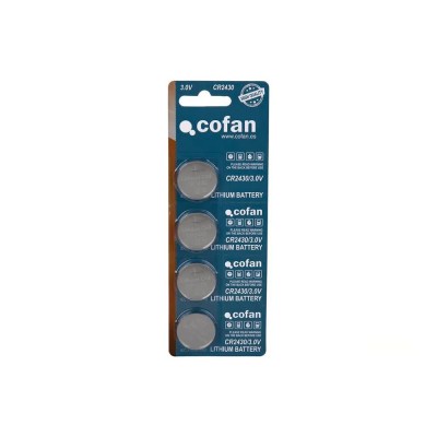 батерии,cofan,cr2430,3v,button,battery,80,units,clear,(silver)