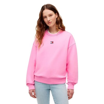 блуза,дамски,блузи,tommy,jeans,bxy,badge,crew,sweatshirt,pink,(pink,daisy)