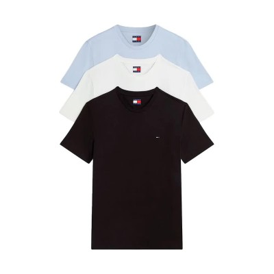 тениска,мъжки,тениски,дамски,тениски,tommy,jeans,dm0dm21579,short,sleeve,t,shirt,3,units,multicolor,(moonlight,iris,ecru,black)