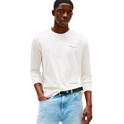 тениска,мъжки,тениски,дамски,тениски,tommy,jeans,dm0dm21594,long,sleeve,t,shirt,white,(ecru)