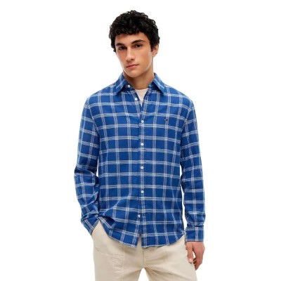 карирана,риза,дамски,ризи,мъжки,ризи,tommy,jeans,dm0dm23139,long,sleeve,shirt,blue,(blue,storm,check)