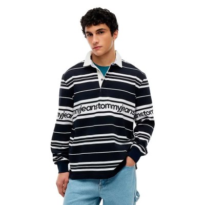 дънки,дамски,блузи,с,яка,мъжки,блузи,с,яка,tommy,jeans,dm0dm23164,long,sleeve,polo,blue,(dark,night,navy,aop)