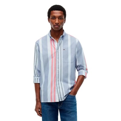 риза,с,дълъг,ръкав,дамски,ризи,мъжки,ризи,tommy,jeans,dm0dm23246,long,sleeve,shirt,blue,(moonlight,iris,stripe)