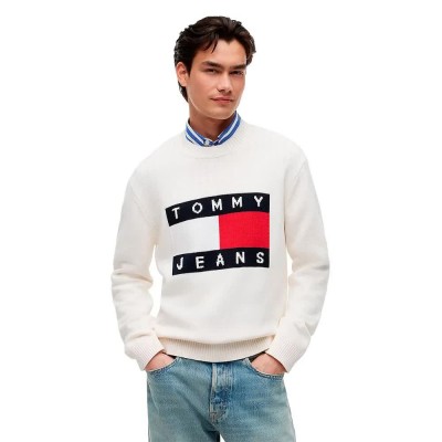 блуза,мъжки,пуловери,дамски,пуловери,tommy,jeans,dm0dm23413,sweater,white,(ancient,white)