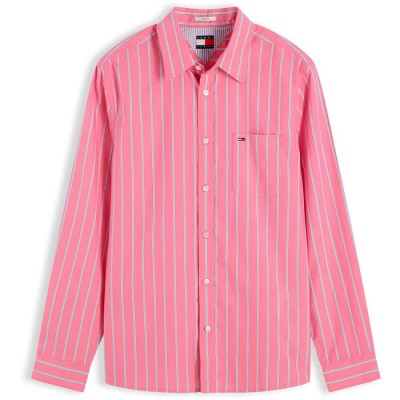 риза,с,дълъг,ръкав,дамски,ризи,мъжки,ризи,tommy,jeans,dm0dm23527,long,sleeve,shirt,pink,(pink,alert,stripes)