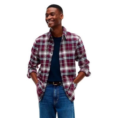 карирана,риза,дамски,ризи,мъжки,ризи,tommy,jeans,dm0dm23528,long,sleeve,shirt,red,(calypso,berry,check)