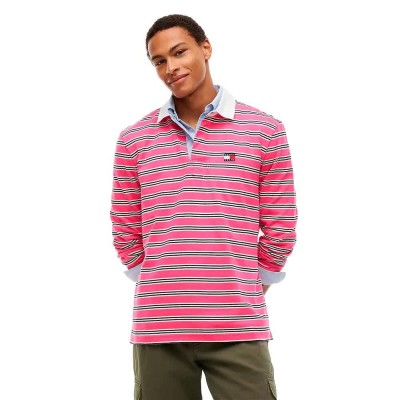 дънки,дамски,блузи,с,яка,мъжки,блузи,с,яка,tommy,jeans,dm0dm23531,polo,pink,(pink,alert,stripe)