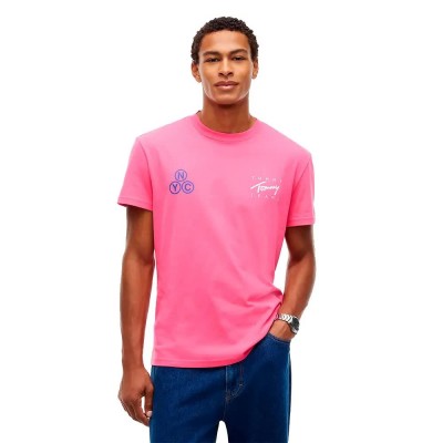 тениска,мъжки,тениски,дамски,тениски,tommy,jeans,dm0dm23598,short,sleeve,t,shirt,pink,(pink,alert)