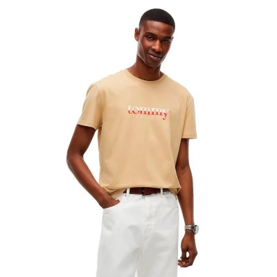 тениска,мъжки,тениски,дамски,тениски,tommy,jeans,dna,regular,fit,short,sleeve,t,shirt,beige,(sandy,beige)