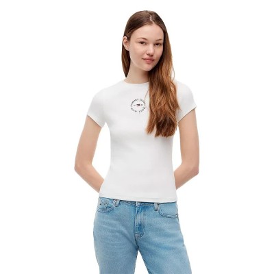 тениска,мъжки,тениски,дамски,тениски,tommy,jeans,dw0dw22807,short,sleeve,t,shirt,white,(ecru)
