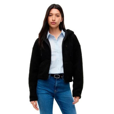 блуза,дамски,блузи,tommy,jeans,dw0dw23291,full,zip,sweatshirt,black,(black)