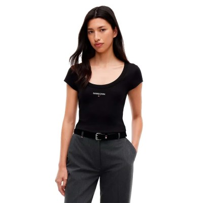 тениска,мъжки,тениски,дамски,тениски,tommy,jeans,dw0dw23522,short,sleeve,t,shirt,black,(black)