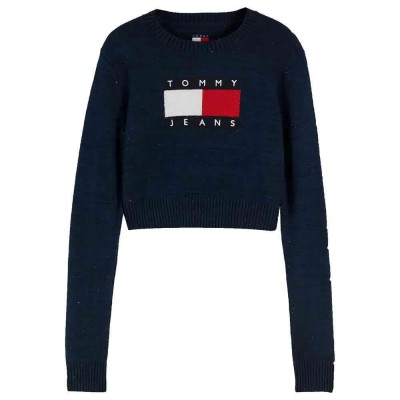 блуза,мъжки,пуловери,дамски,пуловери,tommy,jeans,sparkle,flag,sweater,black,(dark,blue)