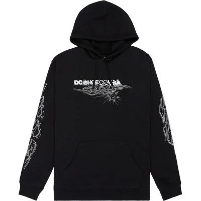 суичър,мъжки,пуловери,dc,shoes,side,flame,ph,hoodie,black,(black)