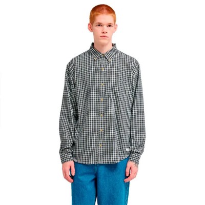 карирана,риза,дамски,ризи,мъжки,ризи,element,button,down,flannel,regular,fit,long,sleeve,shirt,grey,(gingham,checks)