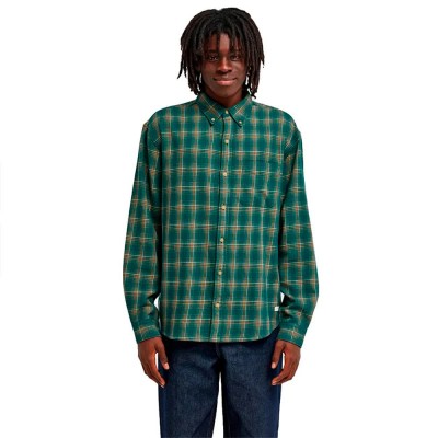 карирана,риза,дамски,ризи,мъжки,ризи,element,button,down,flannel,regular,fit,long,sleeve,shirt,green,(green,checks)