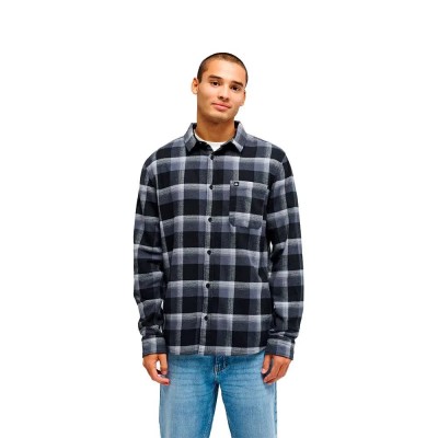 риза,с,дълъг,ръкав,дамски,ризи,мъжки,ризи,quiksilver,motherfly,plaid,long,sleeve,shirt,black,grey,(black,motherfly)