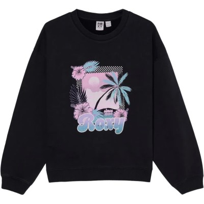 блуза,детски,блузи,roxy,lineup,crew,bru,sweatshirt,black,(anthracite)