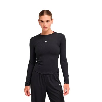 фланелка,с,дълъг,ръкав,дамски,топове,roxy,rise&vibe,rib,crossed,long,sleeve,top,black,(anthracite)