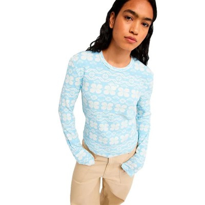 тениска,мъжки,тениски,дамски,тениски,roxy,snowflake,jam,long,sleeve,t,shirt,blue,(cerulean,chalet,all,day)