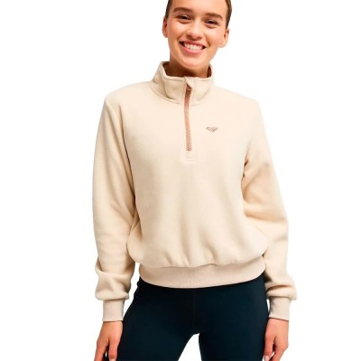 блуза,дамски,блузи,roxy,waves,of,warmth,half,zip,sweatshirt,beige,(biscotti)