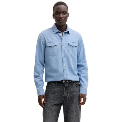 риза,с,дълъг,ръкав,дамски,ризи,мъжки,ризи,jack,&,jones,sheridan,regular,long,sleeve,shirt,refurbished,blue,(light,blue,denim)