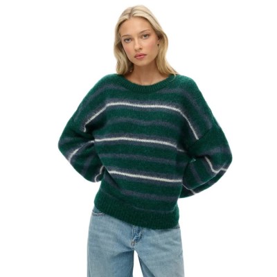 блуза,мъжки,пуловери,дамски,пуловери,superdry,slouchy,brushed,stripe,sweater,refurbished,green,(pine,green,stripe)