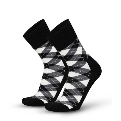 чорапи,мъжки,чорапи,дамски,чорапи,lenz,think,about,crew,socks,2,pairs,white,black,(black,rhombus)
