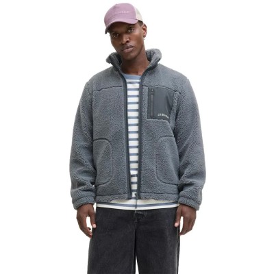яке,мъжки,якета,дамски,якета,и,палта,jack,&,jones,soho,teddy,jacket,refurbished,grey,(stormy,weather)