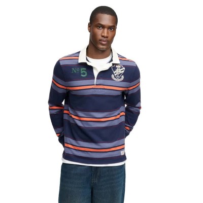 блуза,с,яка,дамски,блузи,с,яка,мъжки,блузи,с,яка,superdry,double,emblem,stripe,rugby,long,sleeve,polo,blue,(orange,navy,stripe)