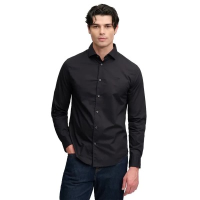 футболна,фланелка,дамски,ризи,мъжки,ризи,superdry,cut,away,poplin,long,sleeve,shirt,black,(black)