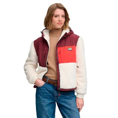 блуза,дамски,блузи,superdry,super,soft,hybrid,full,zip,sweatshirt,red,(desert,bone,off,white,port,red)