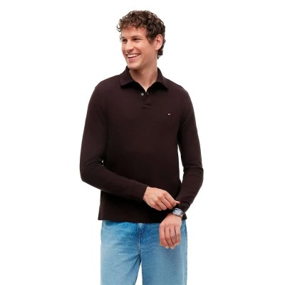 дамски,блузи,с,яка,мъжки,блузи,с,яка,tommy,hilfiger,1985,regular,fit,long,sleeve,polo,brown,(chocolate)