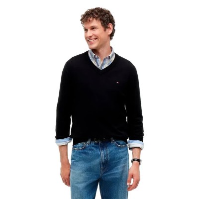 блуза,мъжки,пуловери,дамски,пуловери,tommy,hilfiger,mw0mw28047,cashmere,v,neck,sweater,black,(black)