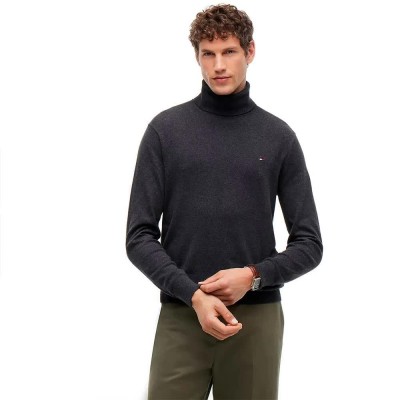 блуза,мъжки,пуловери,дамски,пуловери,tommy,hilfiger,mw0mw28048,cashmere,high,neck,sweater,black,(dark,grey,heather)