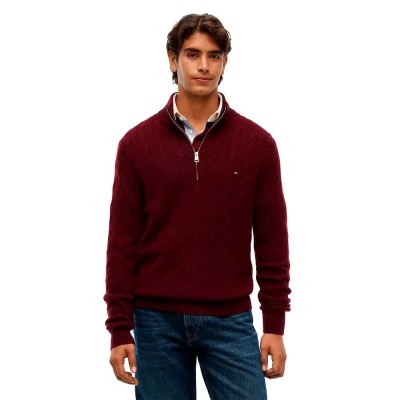 блуза,мъжки,пуловери,дамски,пуловери,tommy,hilfiger,mw0mw40443,half,zip,sweater,red,(burgundy,heather)