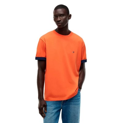 тениска,мъжки,тениски,дамски,тениски,tommy,hilfiger,mw0mw43203,short,sleeve,t,shirt,orange,(brilliant,orange)