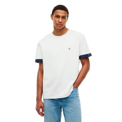 тениска,мъжки,тениски,дамски,тениски,tommy,hilfiger,mw0mw43203,short,sleeve,t,shirt,white,(white)