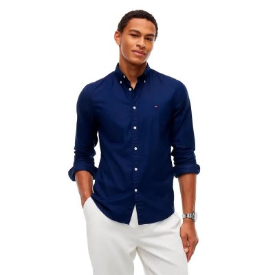 риза,с,дълъг,ръкав,дамски,ризи,мъжки,ризи,tommy,hilfiger,mw0mw44570,long,sleeve,shirt,blue,(carbon,navy)