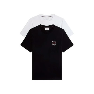 тениска,мъжки,тениски,дамски,тениски,tommy,hilfiger,mw0mw45091,regular,fit,short,sleeve,t,shirt,2,units,white,black,(desert,sky,valencia,orange)