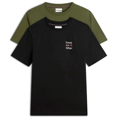 тениска,мъжки,тениски,дамски,тениски,tommy,hilfiger,mw0mw45091,short,sleeve,t,shirt,2,units,green,black,(army,green,minty,grey)